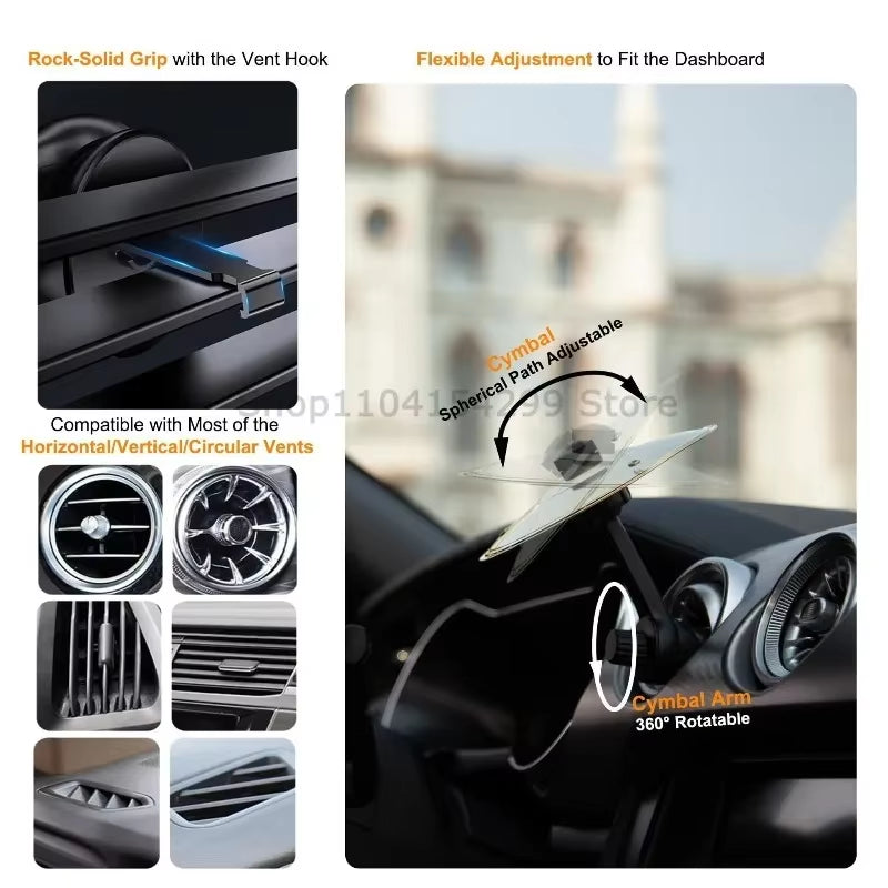 1/2/3PCS Hand-Shooting Car Crash Cymbal Universal Auto Air Ventilation Port Clip-On Mini Drum Cymbals for All Types of Vehicles