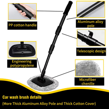 New Car Wash Mop Cleaning Brush Telescoping Long Handle Cleaning Mop Retractable Bent Bar Car Wash Brush Car Cleaning Tools